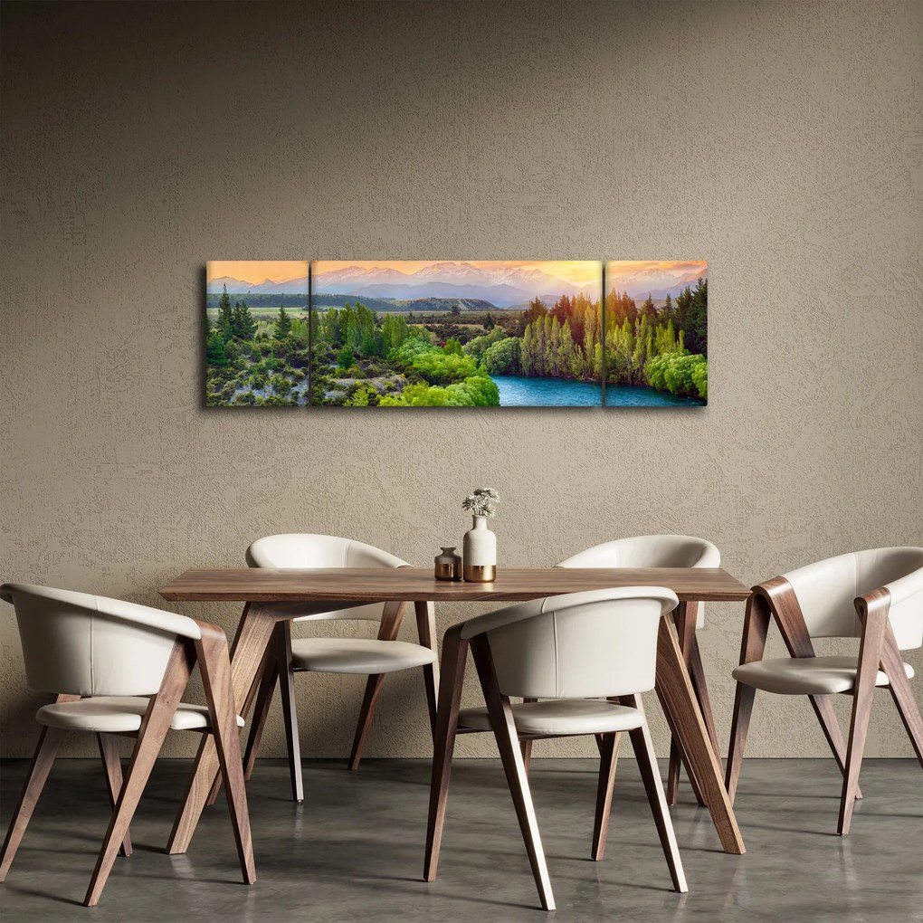 Obraz - Leśny krajobraz górski (170x50 cm)