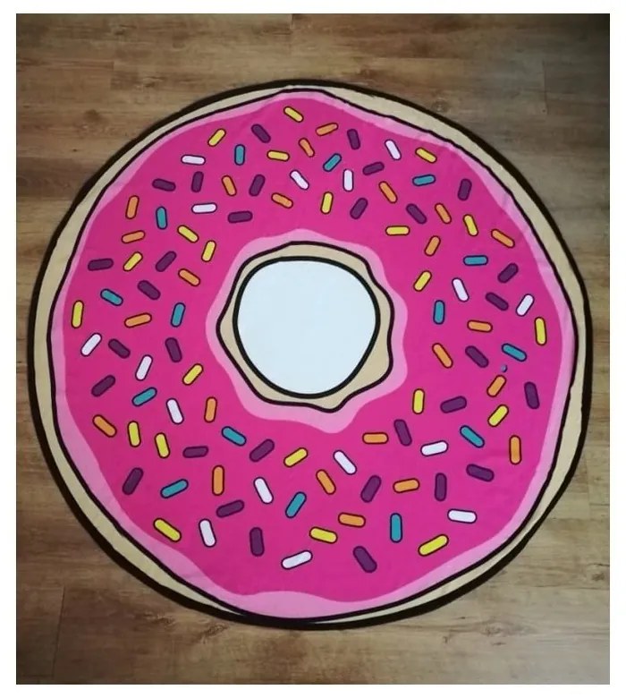 Różowy bawełniany ręcznik plażowy ø 150 cm Donut – JAHU collections