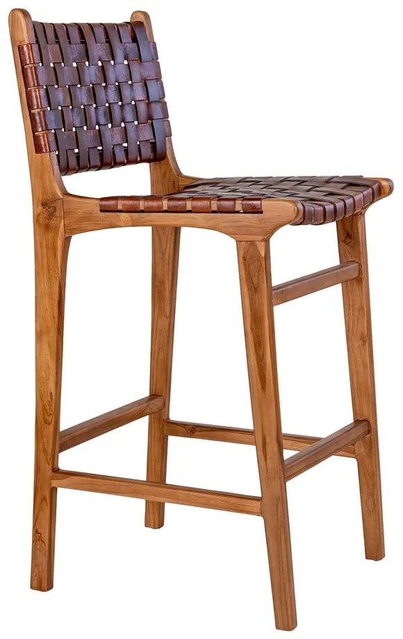 Brązowy hoker z drewna tekowego 101 cm Perugia – House Nordic