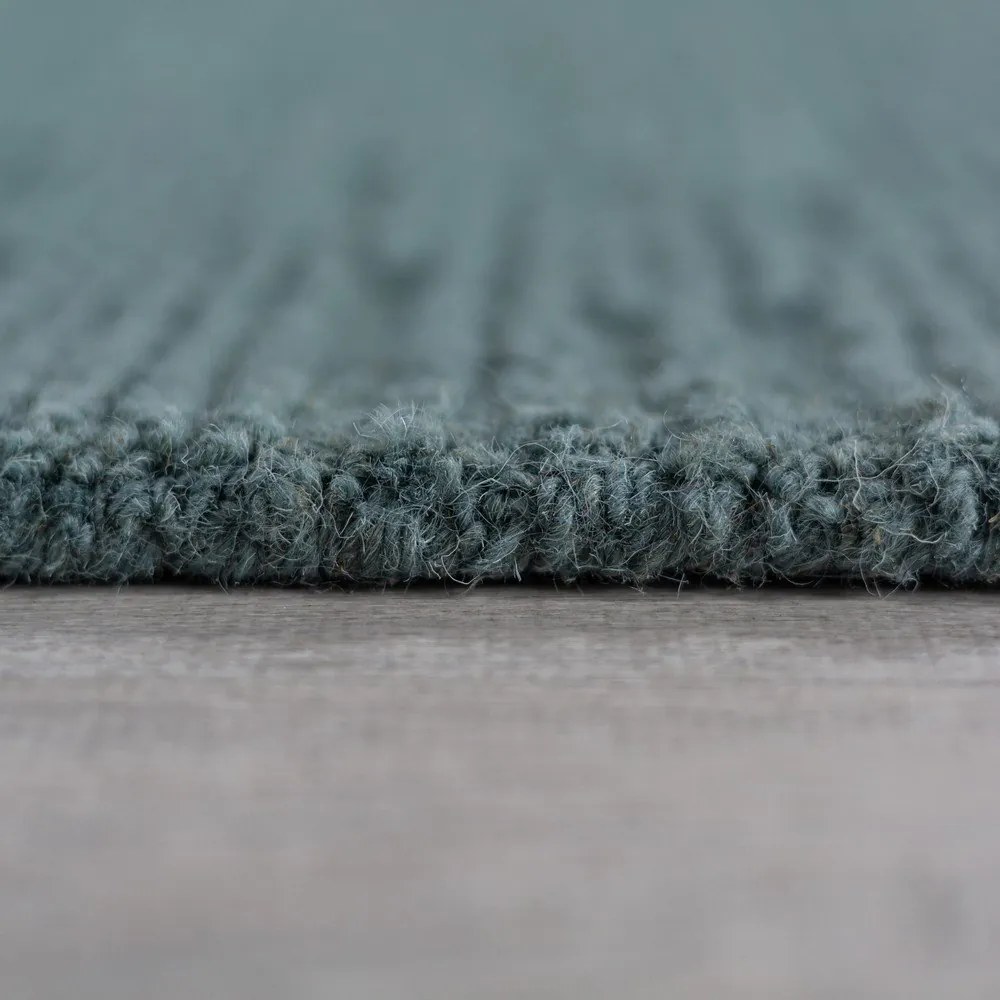 Szaroniebieski wełniany dywan tkany ręcznie 200x290 cm Harris Boucle – Flair Rugs