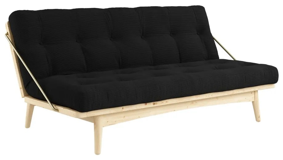 Sofa rozkładana ze sztruksową tapicerką Karup Design Folk Raw/Charcoal