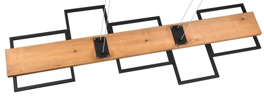 Czarno-naturalna lampa wisząca LED ze ściemniaczem Harper – Trio
