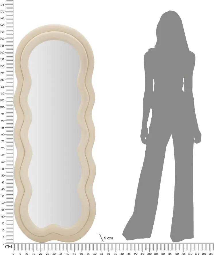 Lustro ścienne w materiałowej ramie, 160 cm