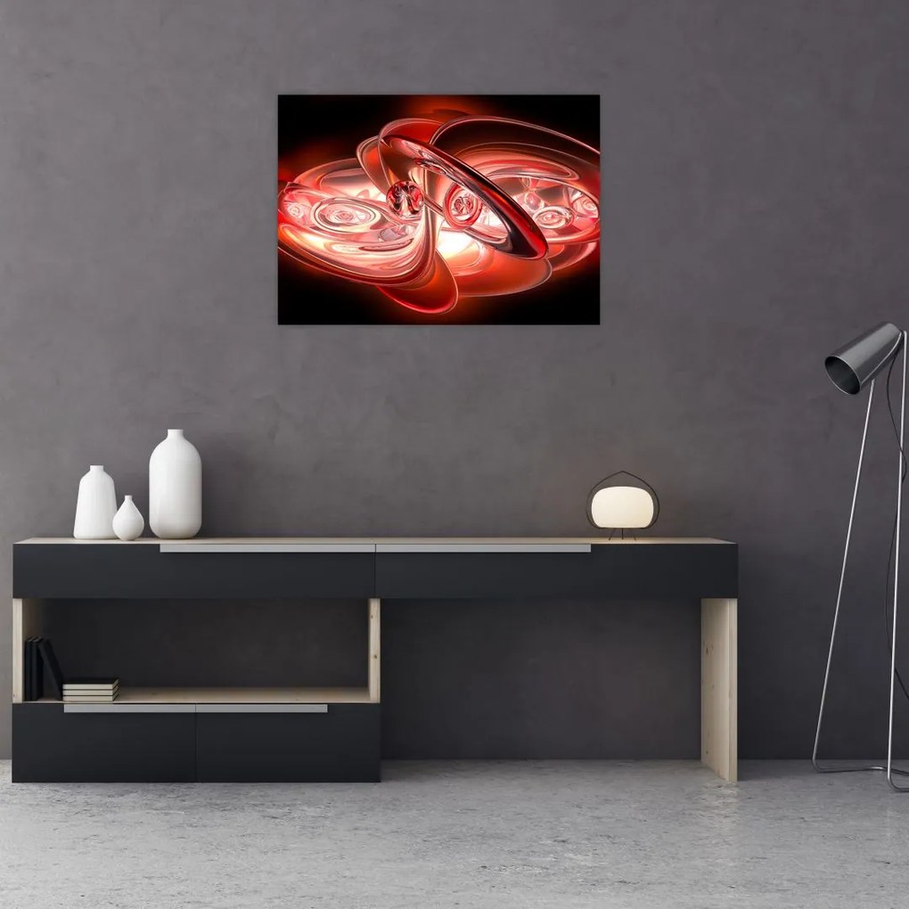 Obraz - czerwone kształty (70x50 cm)