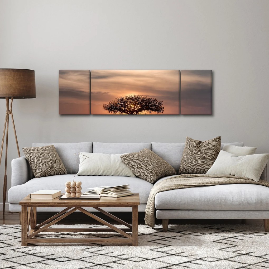 Obraz zachodu słońca w Tanzanii (170x50 cm)