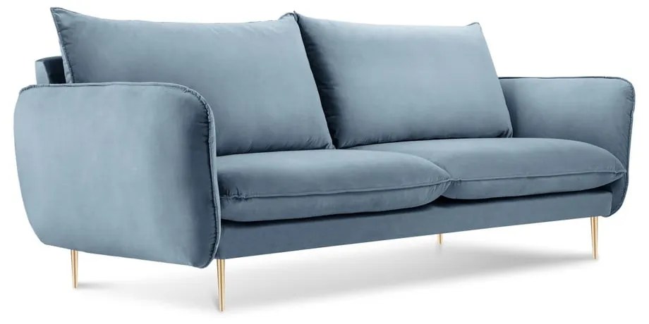 Bladoniebieska aksamitna sofa Cosmopolitan Design Florence, 160 cm