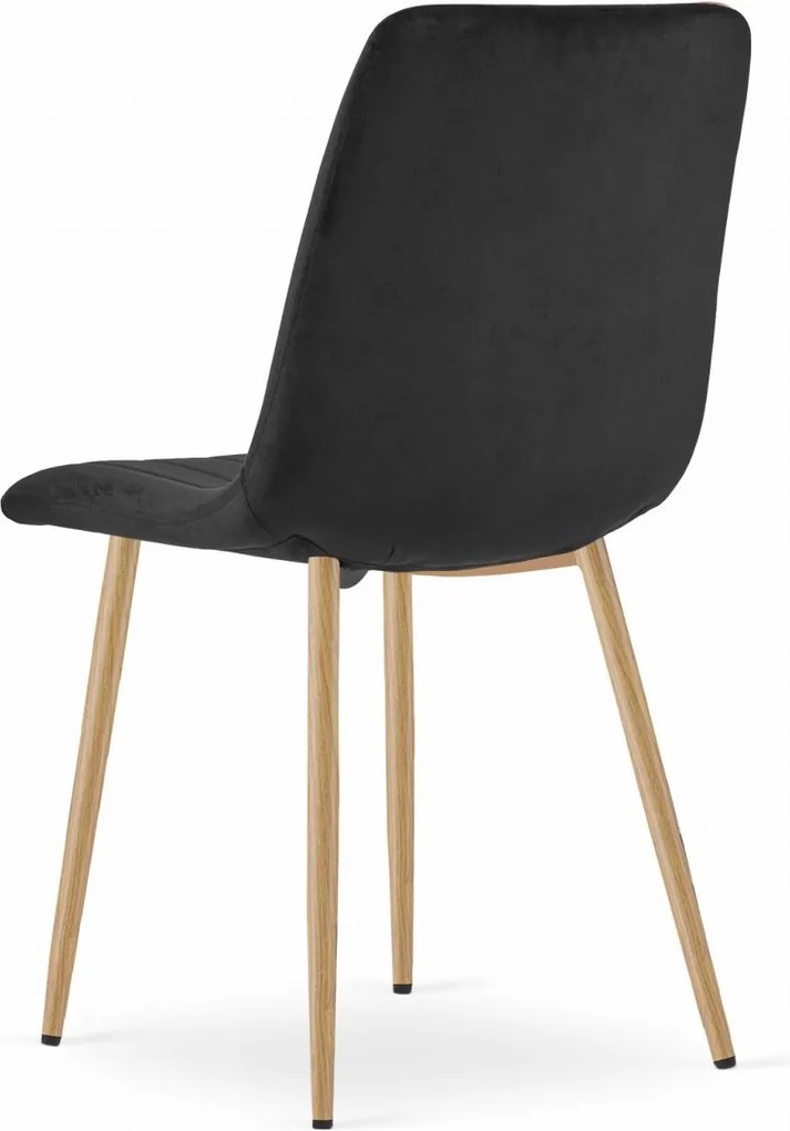 Czarne aksamitowe krzesło LAVA