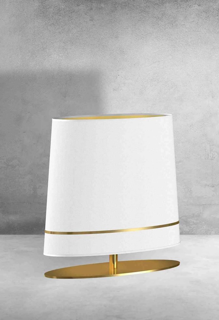 Lampa Stojąca BOOTES 1xE27, biała i złota