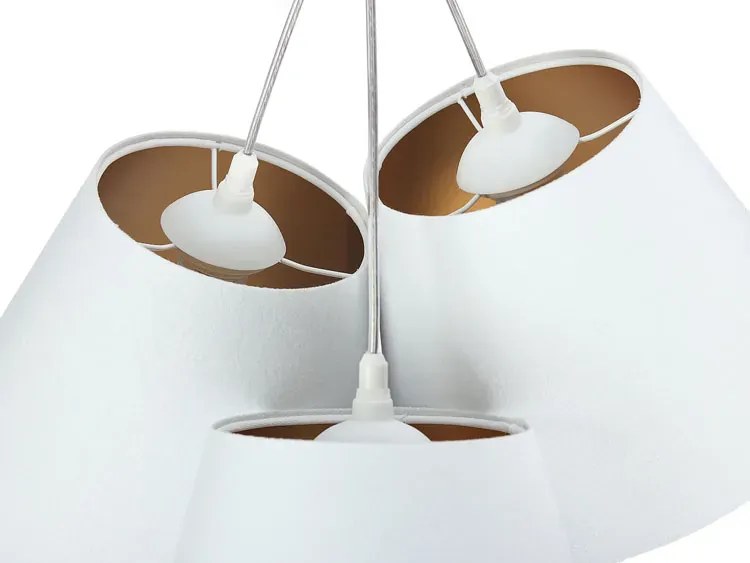 Biało złota lampa wisząca welurowa D8-D62