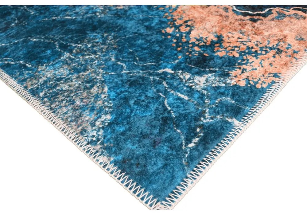 Niebiesko-złoty chodnik 200x80 cm – Vitaus