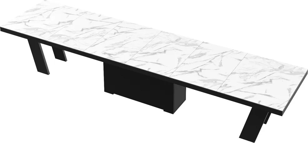 Stół Grande 160 Hubertus rozkładany do 412 marmur połysk/czarny