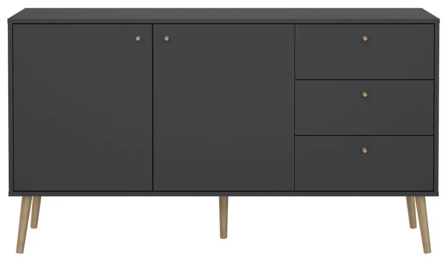 Antracytowa niska komoda 149x82 cm Bodo – Tvilum