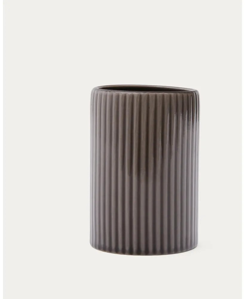 Ciemnobrązowy ceramiczny kubek na szczoteczki do zębów Selime – Kave Home