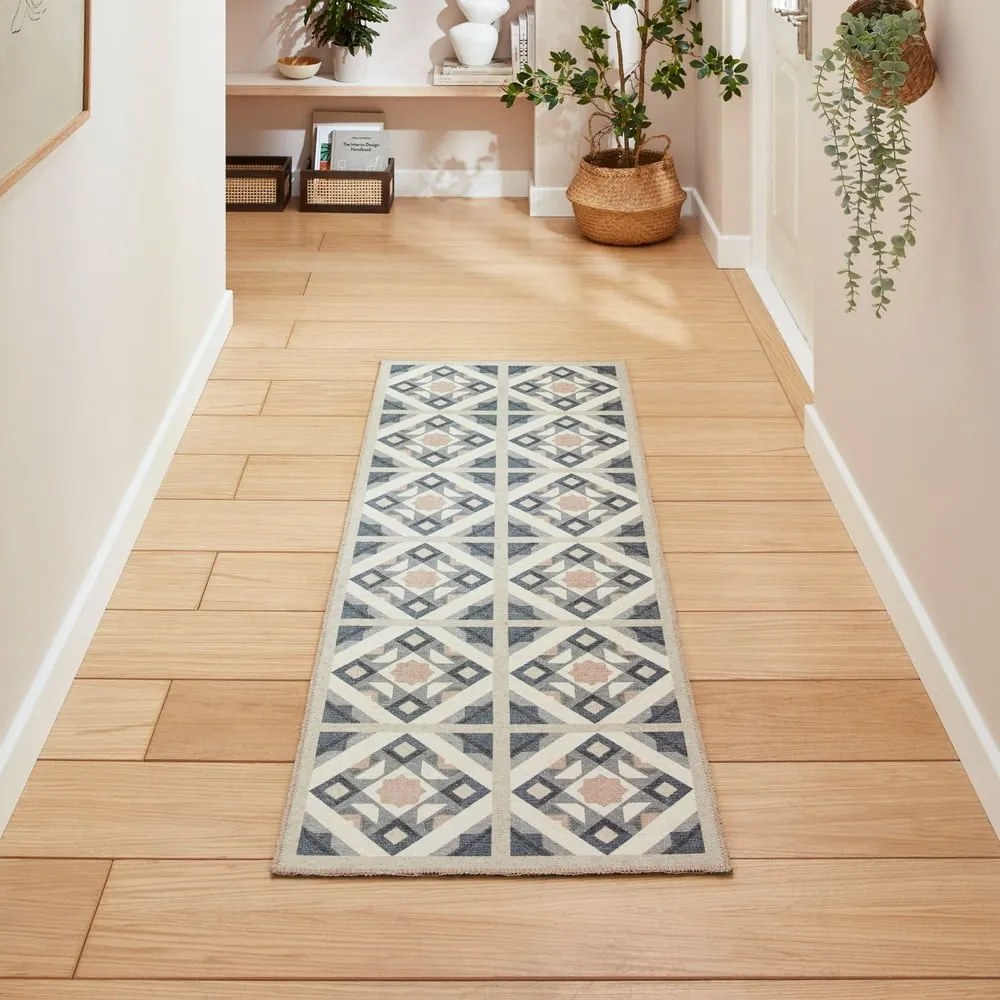 Szaro-kremowy chodnik odpowiedni do prania 61x170 cm Victoria Orange – Think Rugs