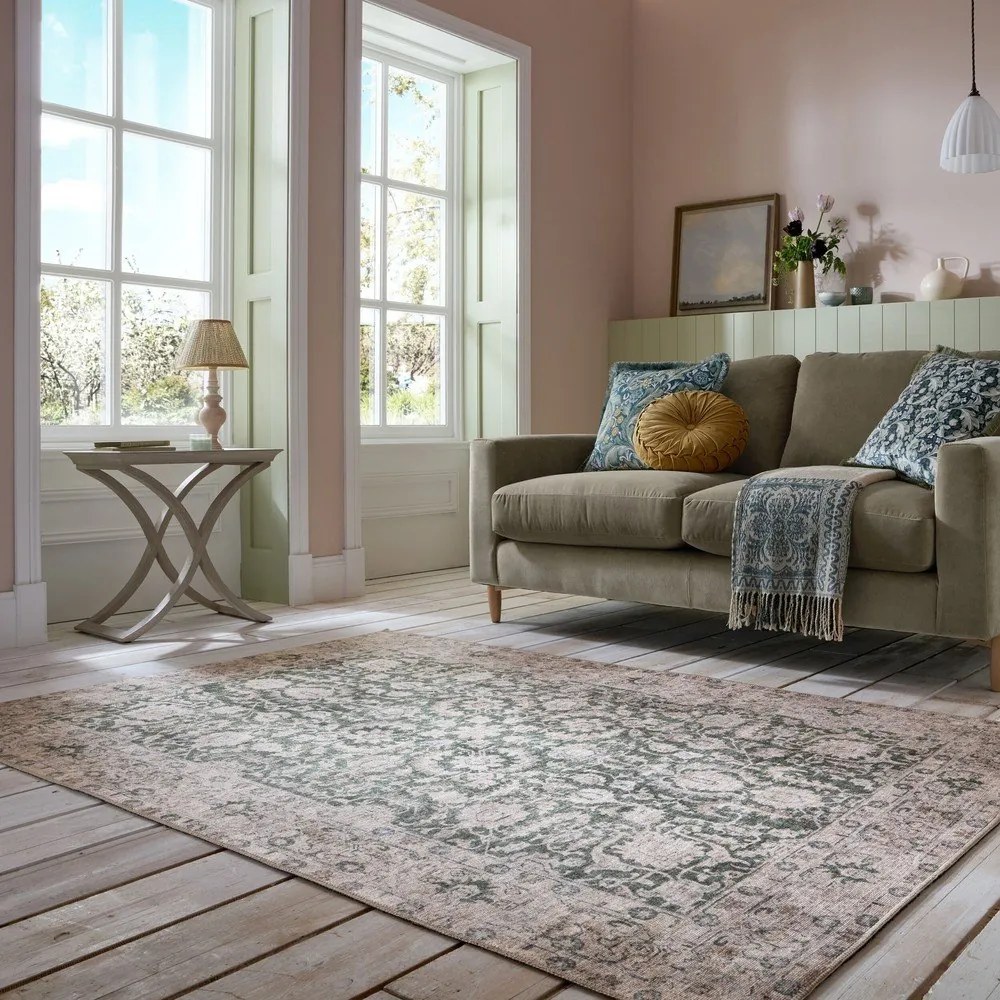 Zielony dywan odpowiedni do prania 152x230 cm Beau Floral – Flair Rugs