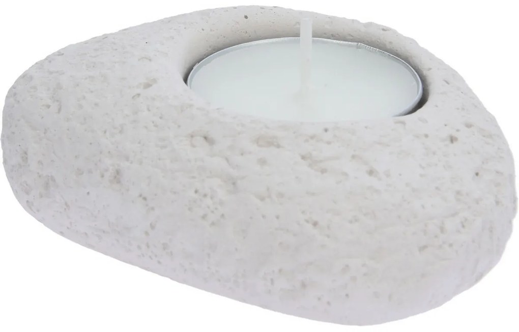 Komplet betonowych świeczników Stone brązowy, 8,5x 3,5 x 7 cm, 3 szt.