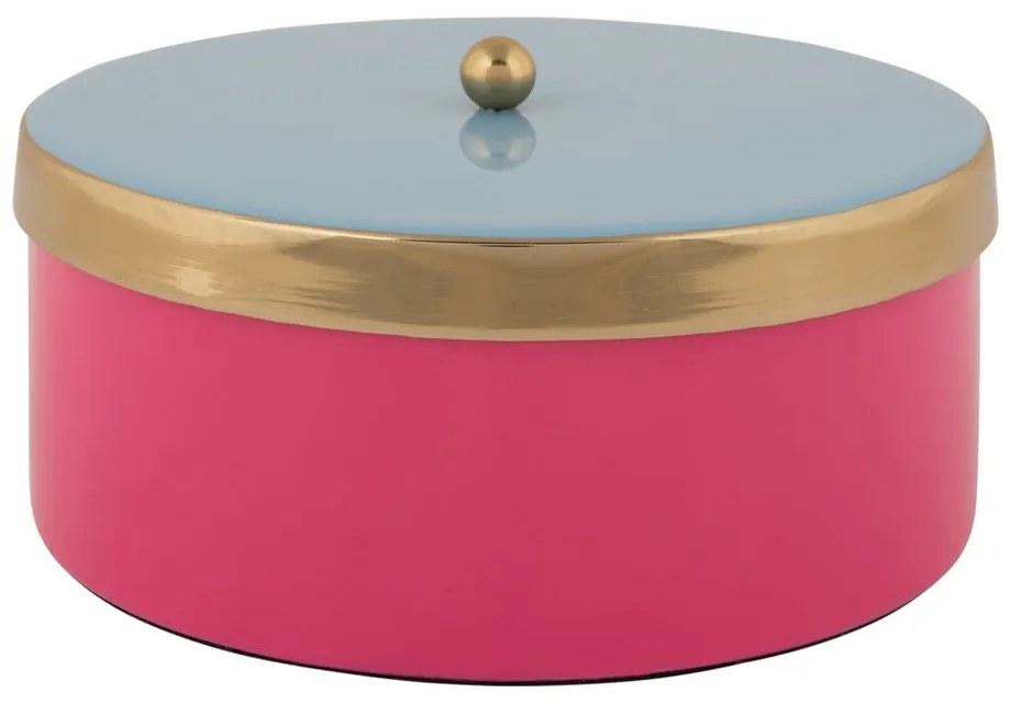 Różowy metalowy pojemnik dekoracyjny ø 16x6 cm Double Funky – PT LIVING