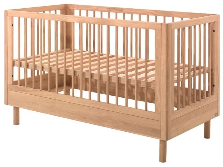 Łóżeczko z litego drewna dębowego 70x140 cm w naturalnym kolorze Forrest – Vipack
