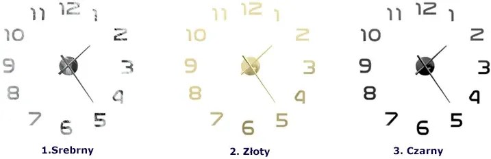 Nowoczesny srebrny zegar ścienny 100 cm T7-E53