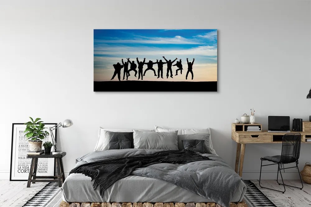 Zdjęcie na płótnie Ludzie pod Niebem z Chmurami