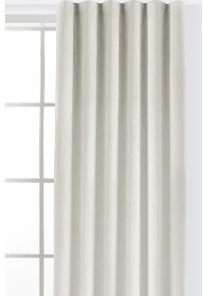 Kremowa aksamitna zasłona częściowo zaciemniająca (dimout) 400x270 cm Velto – Filumi