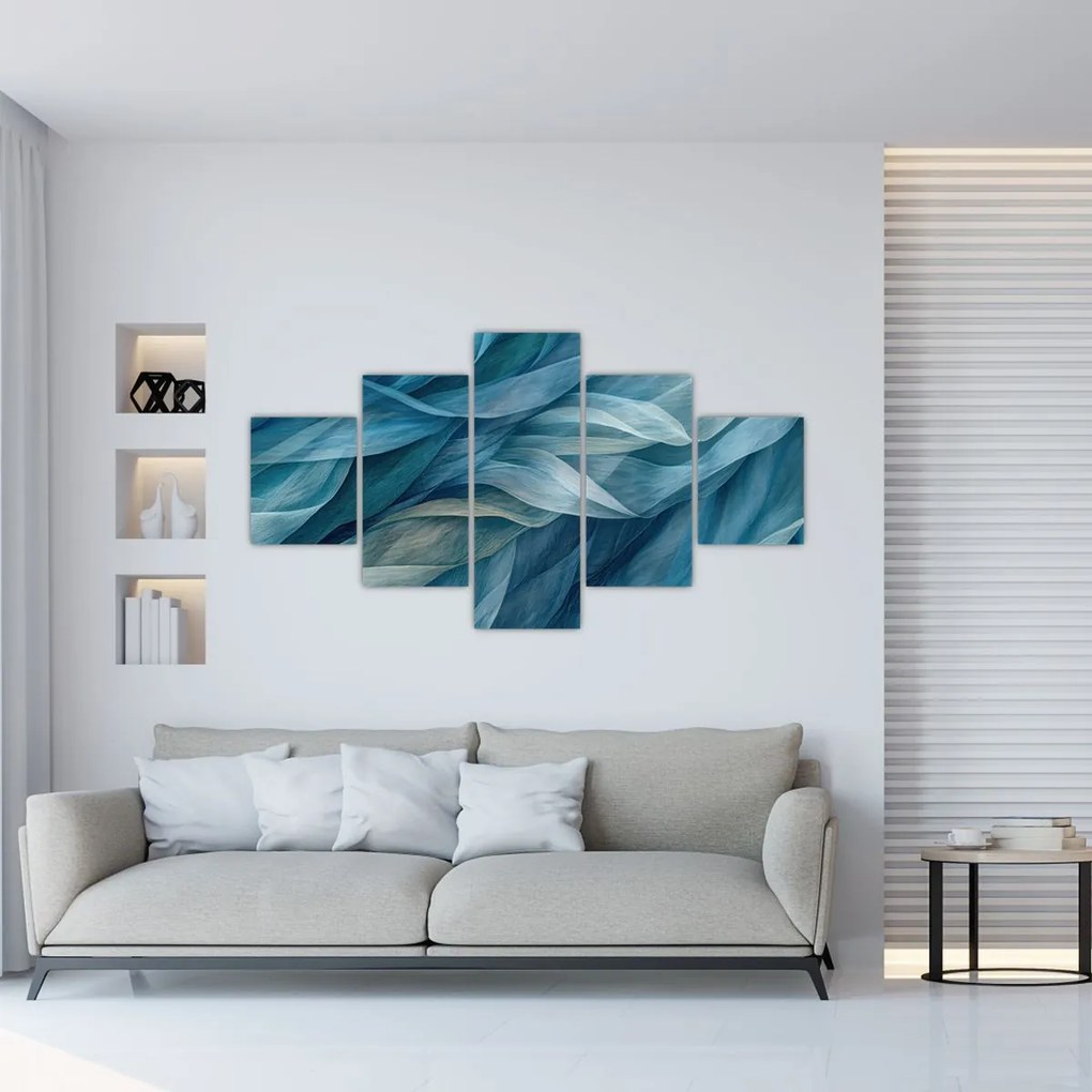 Obraz - Niebieskie i białe fale (125x70 cm)