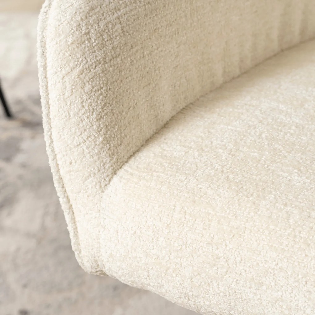 Krzesło Tapicerowane Obrotowe do Salonu LARISA Kremowe Nowoczesne