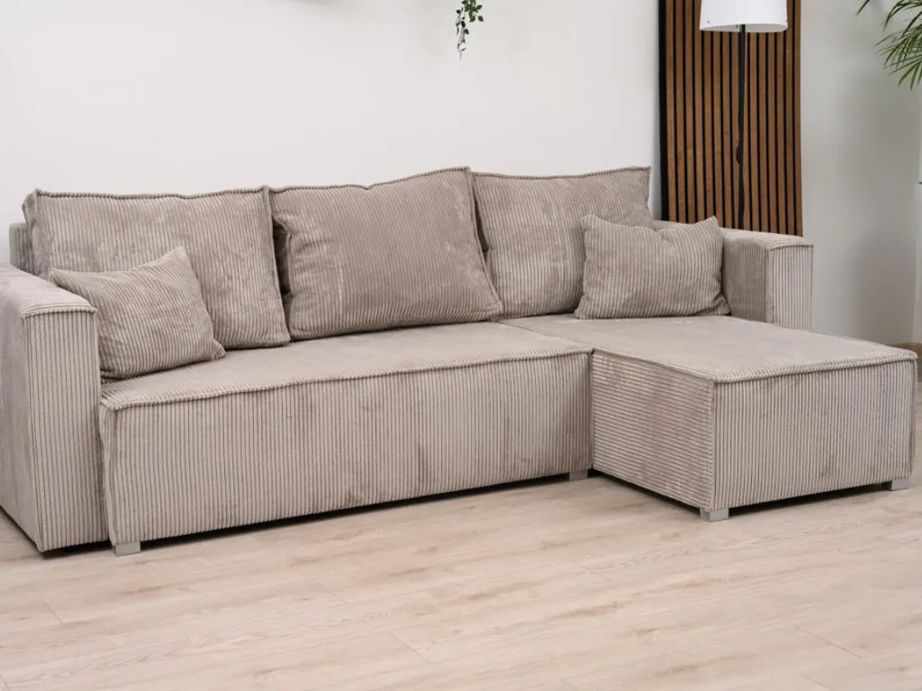Narożnik SMART COSARO w kolorze granatowym, dwustronny + 2 poduszki GRATIS