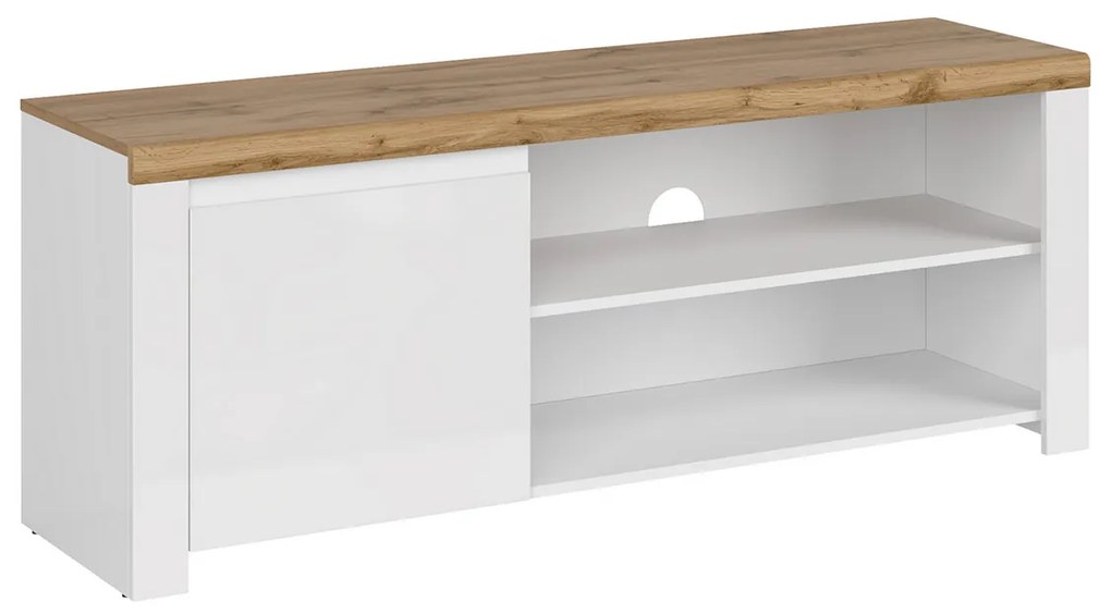 Stolik pod telewizor VILGO 1D160, błyszczący biały