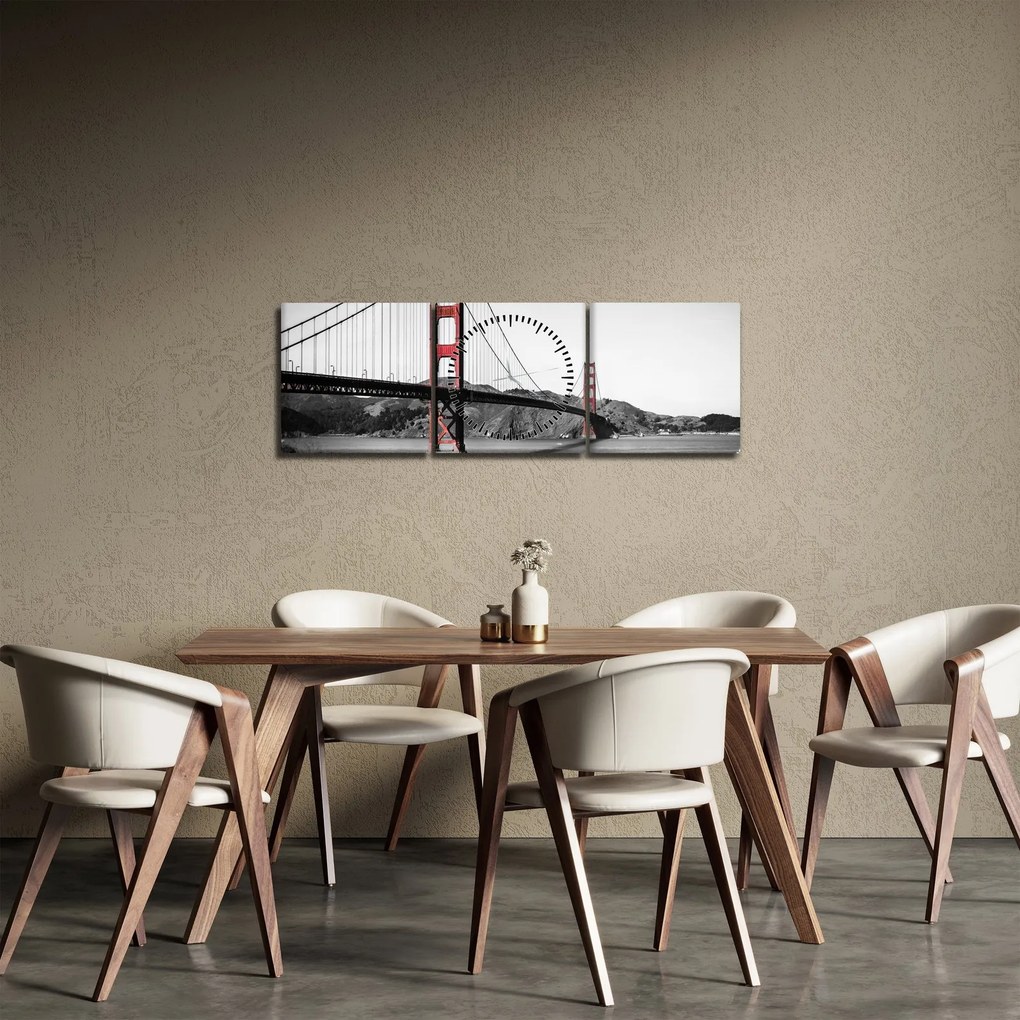 Obraz mostu (z zegarem) (90x30 cm)