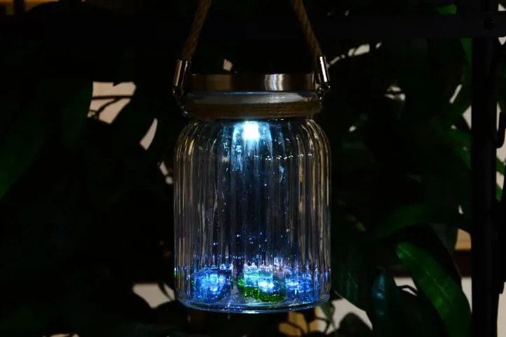 Zestaw 4 sztuk oświetlenia solarnego – szklane, wiszące