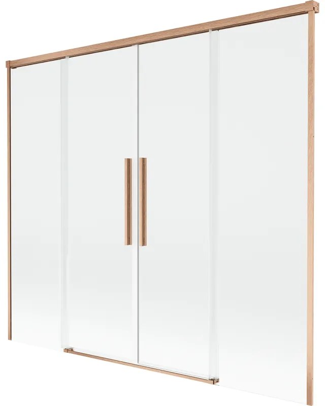 Mexen Rox parawan nawannowy 2-skrzydłowy rozsuwany 170 x 150 cm, transparent, miedź szczotkowana - 8C9-170-002-65-00