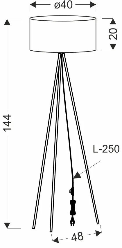 Abażurowa wrzosowa lampa stojąca - M096-Sontu