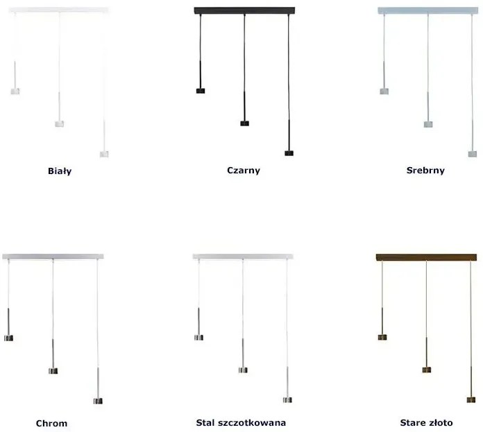 Lampa wisząca z podłużnymi kloszami na stalowym stelażu - Z7-Z39