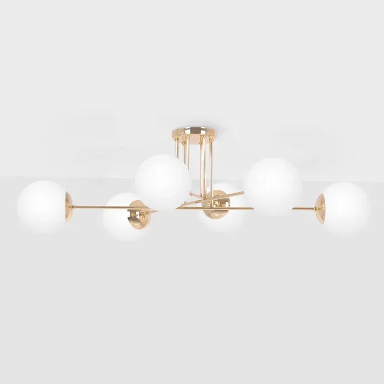 Sześciopunktowa złota lampa sufitowa glamour F8-W84