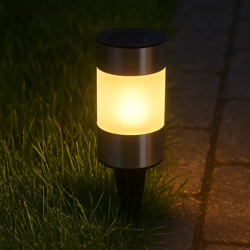 Lampa solarna LED Hardyng, śr. 6 cm, wys. 24 cm, ciepła biała