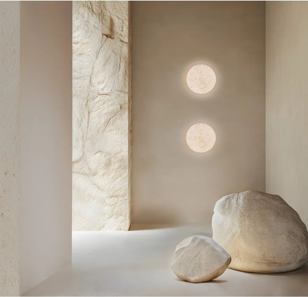 Kamienny kinkiet LED ze ściemniaczem w matowym białym kolorze Bobbin – Trio Select