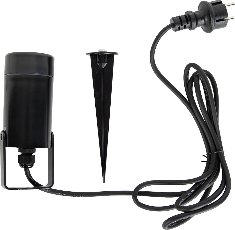 Regulowana czarna lampa kolcowa IP65 - Solo Eco