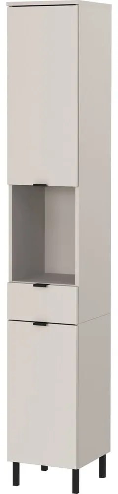 Kremowa wysoka wąska szafka łazienkowa 30x190 cm Arcena – Germania