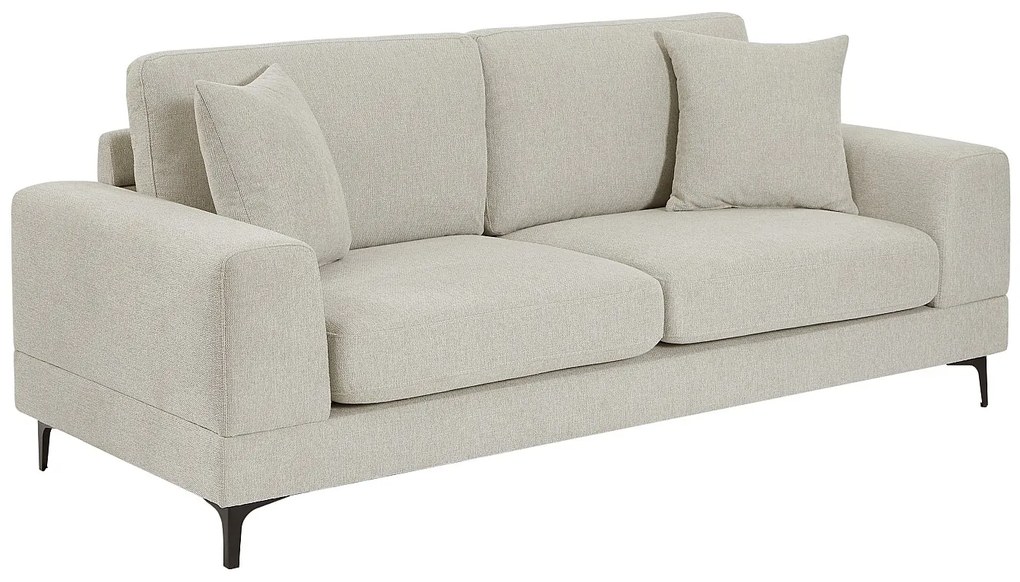 Kanapa 2-osobowa z beżowej tkaniny teksturowanej JAMOLO