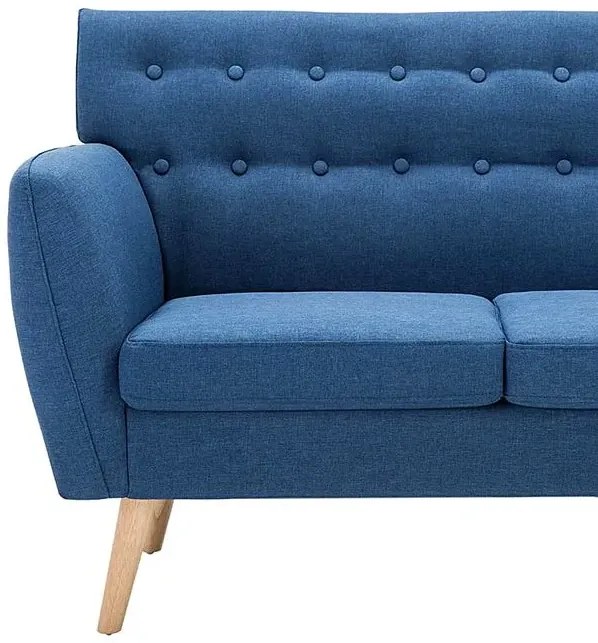 3 osobowa niebieska sofa pikowana F6-G11