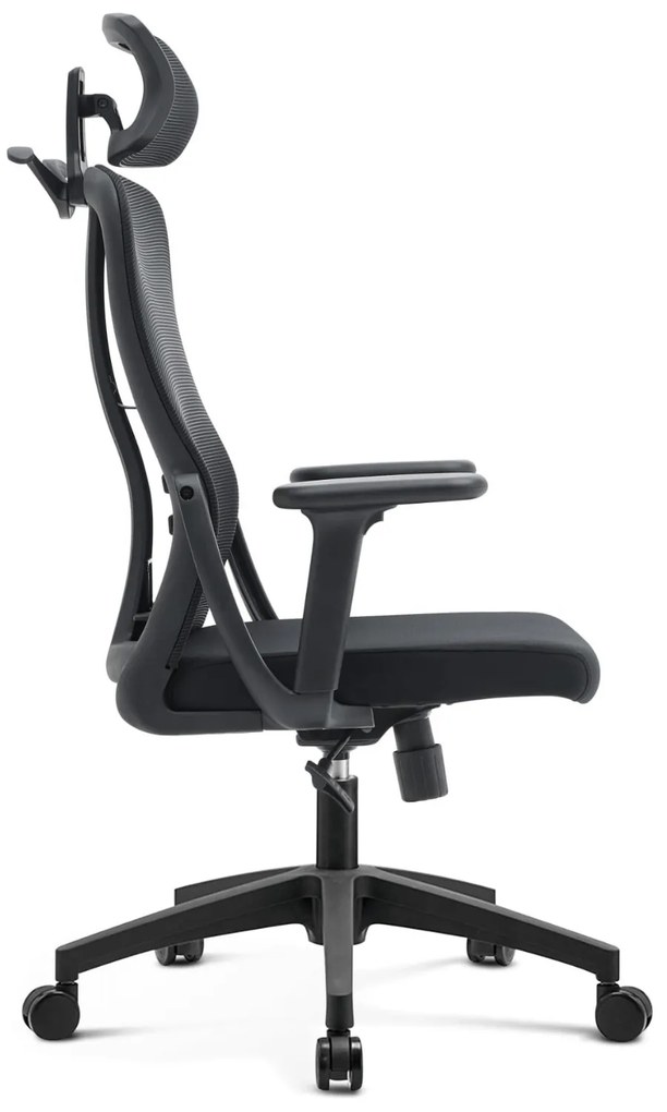 Fotel Biurowy Ergonomiczny Obrotowy JULIET Wentylowany Czarny Nowoczesny