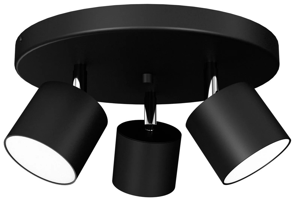 Lampa sufitowa DIXIE BLACK 3xGX53, potrójna, na kole, kierunkowa, czarna