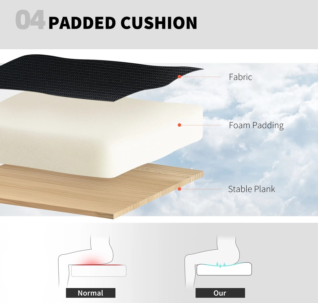 HOMCOM Krzesło do rysowania z podparciem lędźwiowym, regulacją wysokości, obrotowe, do home office, studia, projektów artystycznych, czarne