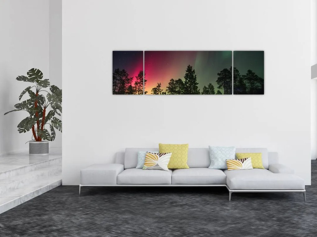 Obraz zorzy polarnej (170x50 cm)