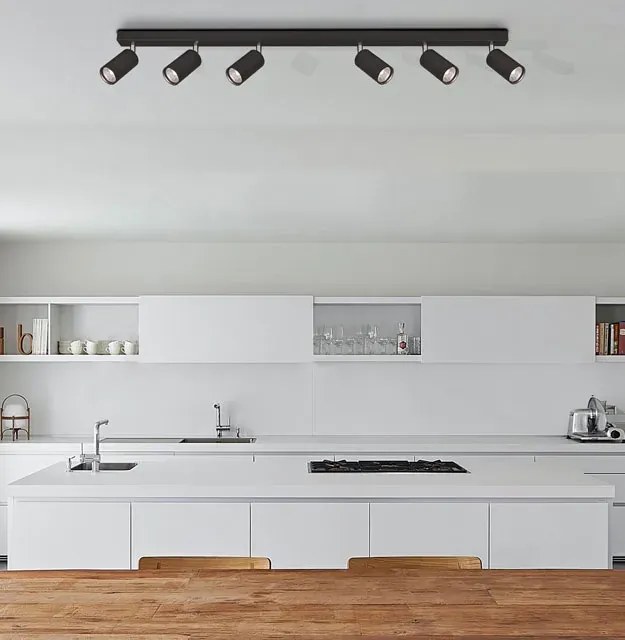 Czarna lampa sufitowa reflektory spot N6-H31