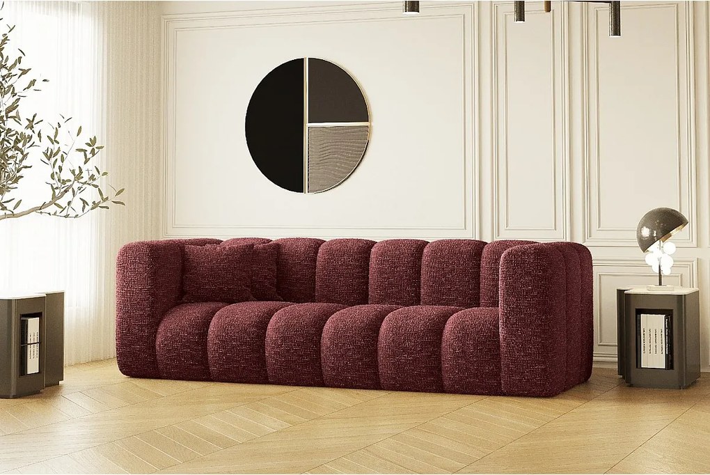 Sofa modułowa trzyosobowa Grand, tkanina Haga, Bordowy