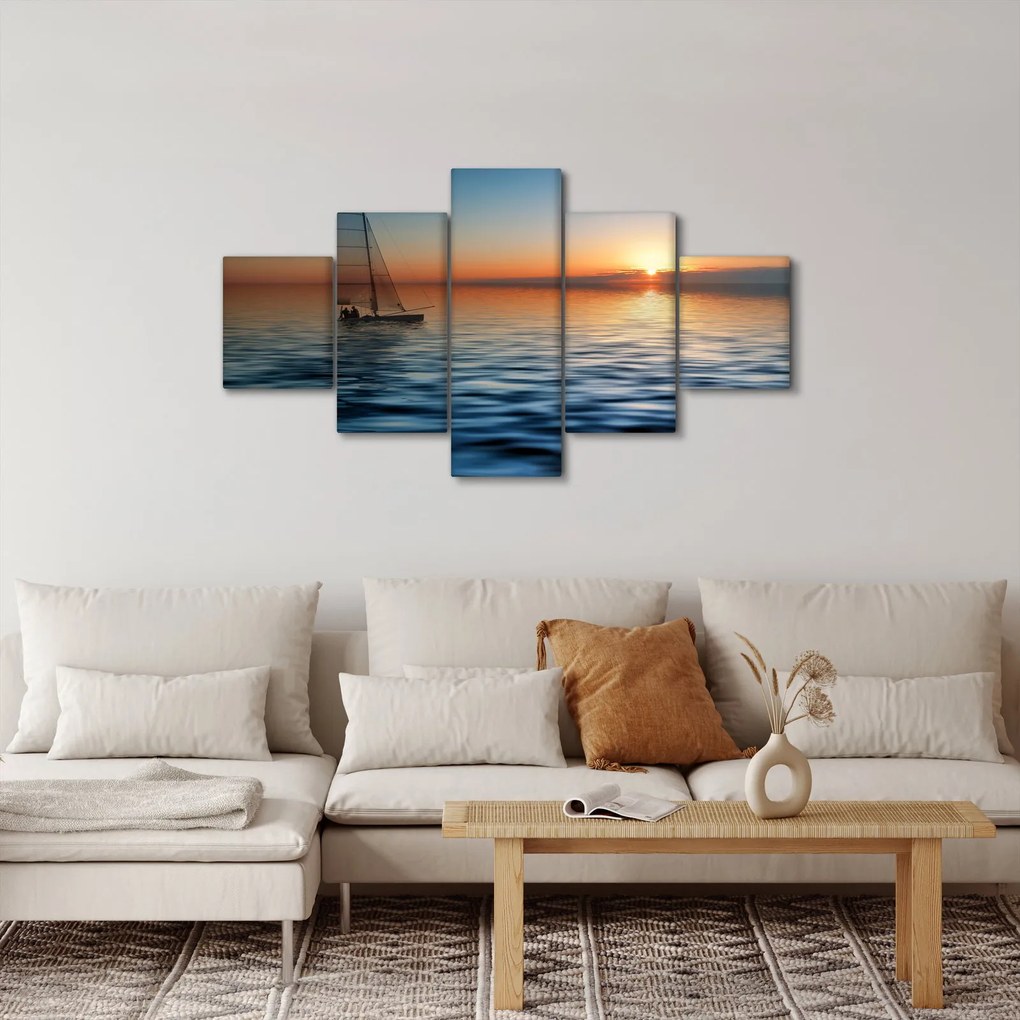 Obraz - Żaglówki na morzu (125x70 cm)