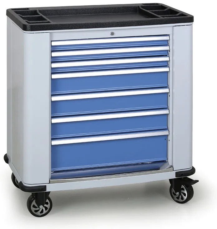 Wózek warsztatowy mobilny na narzędzia  EXPERT, 7 szuflad, 1030 x 900 x 530 mm, niebieski
