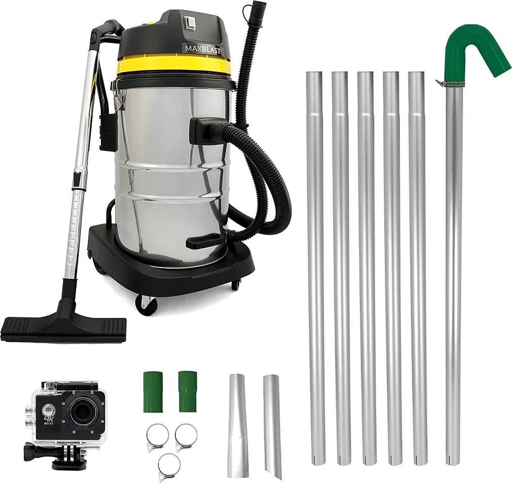 Odkurzacz na mokro i sucho 50L, drążki do rynien i kamera
